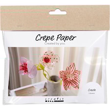 Mini DIY Kit Kreppapir, Blomster, pastellfarger, 1 pk.
