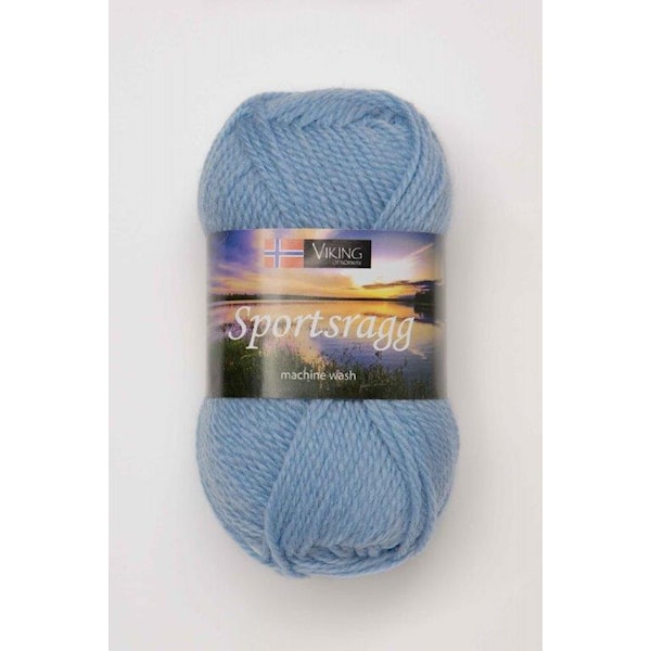 Viking of Norway Sportsragg Garn Ullmix 50g Ljusblå 521
