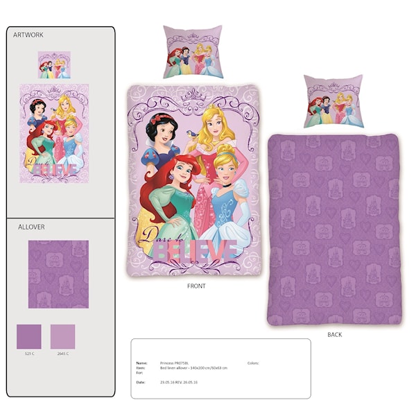 Bäddset, 150x210, Disney Princess 057