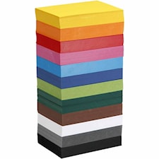 Creativ kartong, ass. farger, A6, 105x148 mm, 180 g, 12x100 ark/ 1 pk.