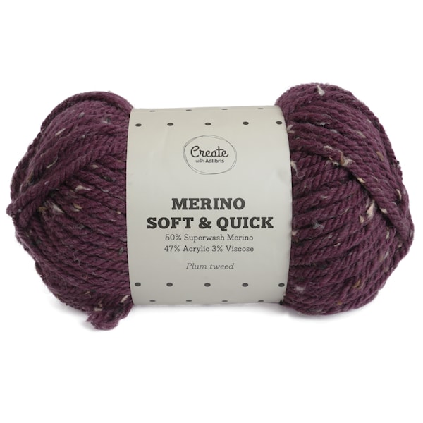 Adlibris Merino Soft & Quick lanka Ullmix 150g Plum Tweed A166