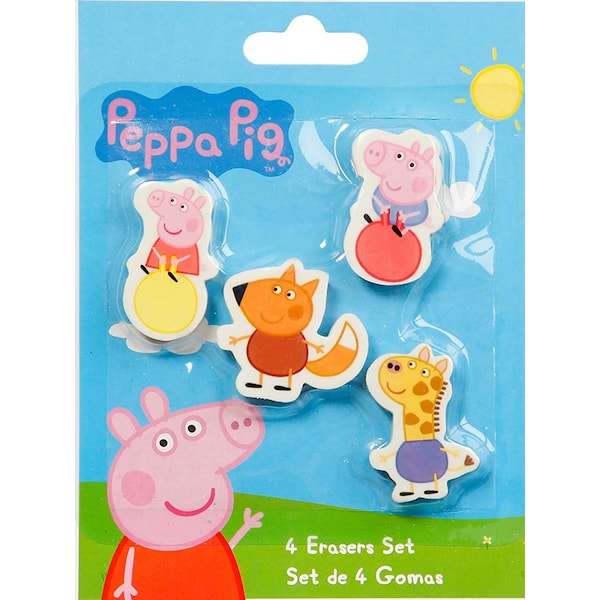 Peppa Pig Suddgummi 4-pack: Peppa Gris viskelær 4-pack