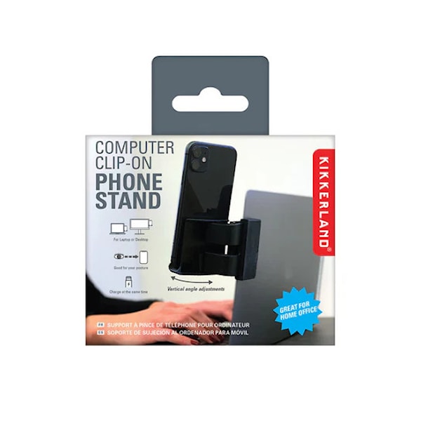 Computer Clip-On Phone Stand Kikkerland