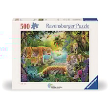 Tiger Family In The Oasis 500p Ravensburger