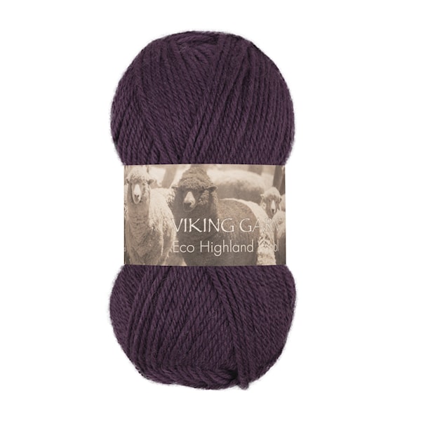 Highland Eco Wool Garn 50 g Mørk lilla 269 Viking Garn