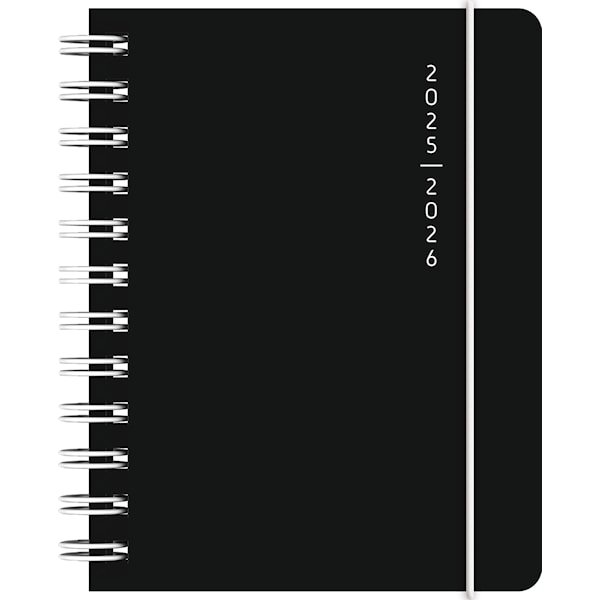Kalender 25/26 A6 Black 18 mnd Almanacksförlaget