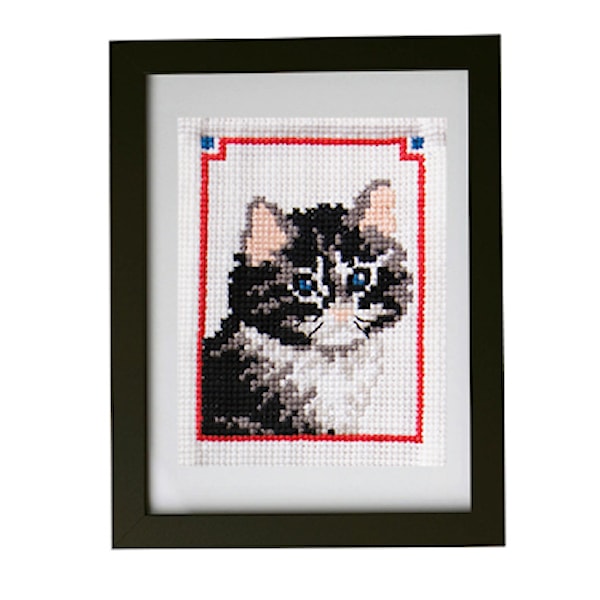 Broderisett Bilde Katt 15 x 21 Svarta Fåret