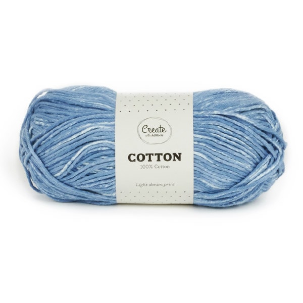 Adlibris Bomull Garn 100g Light Denim Print A130