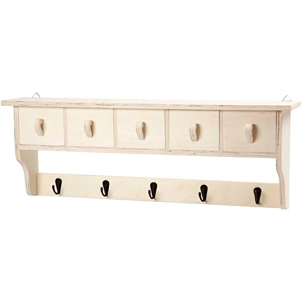 Knaggrekke, 60x10 cm, H: 21,5 cm, kryssfiner, 1stk.