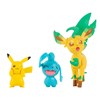Battle Figure 3-Pack Pikachu, Wyanaut, Leafe Pokémon