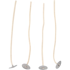 Veker for lys i beholder, Egnet for beholdere med diameter 20-65 mm, L: 110 mm, tykkelse 2 mm, 10 stk./ 1 pk.