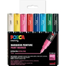Posca Marker Set 8-p Blandede Farger PC-1M Spiss 0,7-1,3 mm