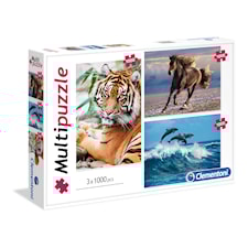 Pussel Animals, 3x1000 bitar, Clementoni