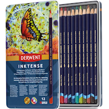 Värikynät Inktense 12-pakkaus metallirasiassa Derwent