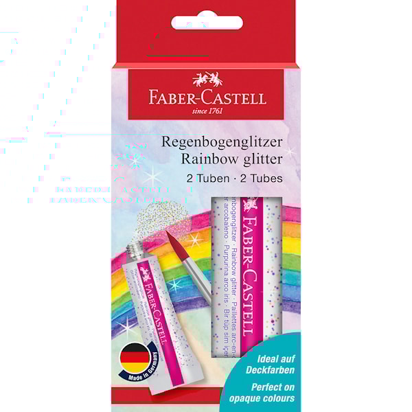 Regnbueglitter i tube 12 ml 2-pack
