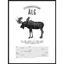 Styckningsschema älg Poster50x70cm