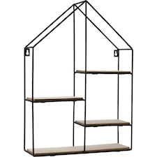 Hylla metall, svart, 35x10x50cm