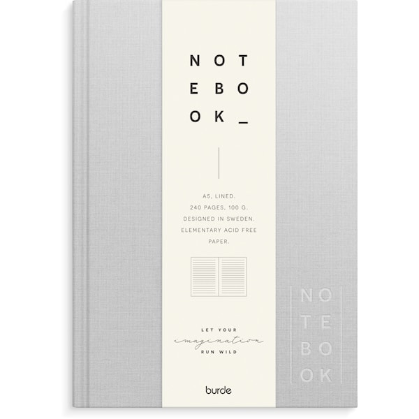 Notebook Textile A5 light grey lined