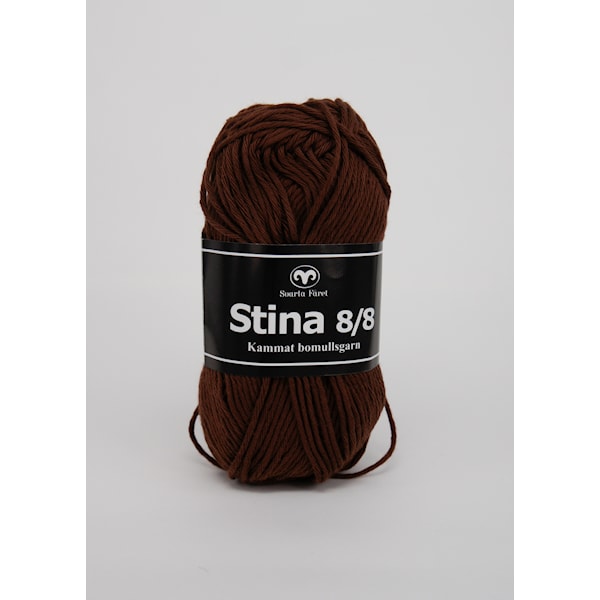 Stina 8/8 Garn Bomull 50 g rødbrun 223 Svarta Fåret