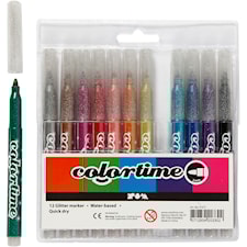 Colortime glittertusj, strektykkelse: 4,2 mm, ass. Farger, 12stk.
