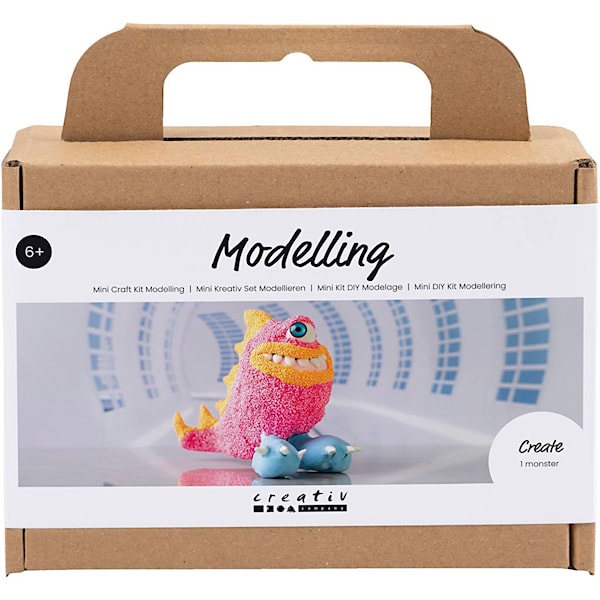 Mini DIY Kit Modellering, Monster Freddy, pink neon, 1 pk.