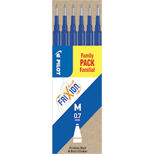 Sett med 6 - FriXion Ball 0.7 refiller - Blå - Medium spiss Pilot