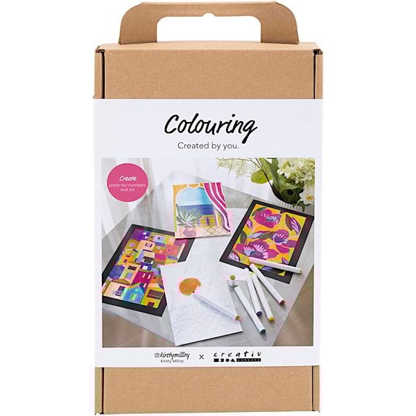 DIY Kit Fargelegging, Mal etter tall, tusjer, 1 pk.