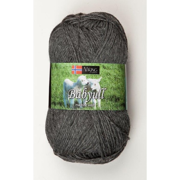 Viking of Norway Baby Ull Garn Merinoull 50g Mörkgrå 315