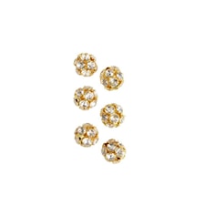 Metallpärlor med Strass dia 10 mm Guldpläterad 16 st