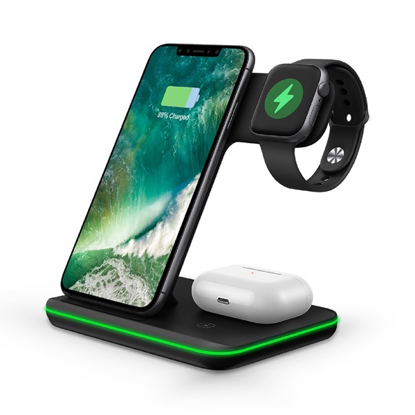 Fuel Trio 3in1 Wireless Charging Stand, Black