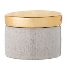 Bloomingville Krukke med lokk Steintøy Diameter 11 cm, Høyde 8 cm Natur