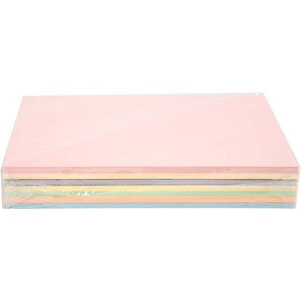 Pastellkartong, A4, ark 210x297 mm, 160 g, pastellfarger, 210 ass. ark/ 1 pk.
