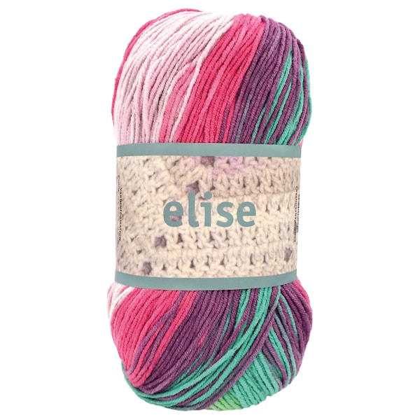 Elise 100g Vaaleanpunainen, vihreä batiikki (69016)