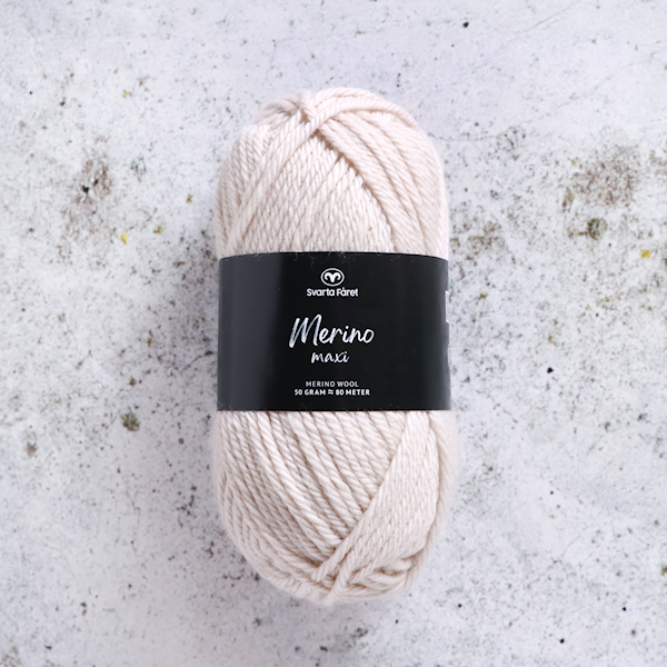 Merino Maxi 50g Cannoli Cream (00) Svarta Fåret
