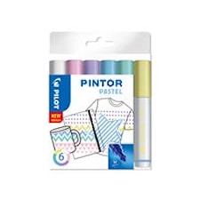 Pintor - Set Pastel Mix -x6- Medium - Sininen Keltainen Violetti Vihreä Pinkki Valkoinen