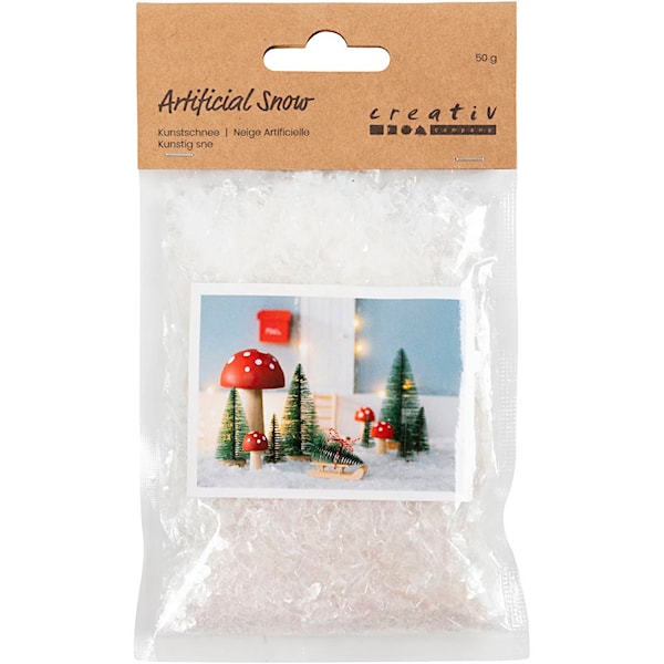 Kunstsnø, hvit glitter, 50 g/ 1 pose