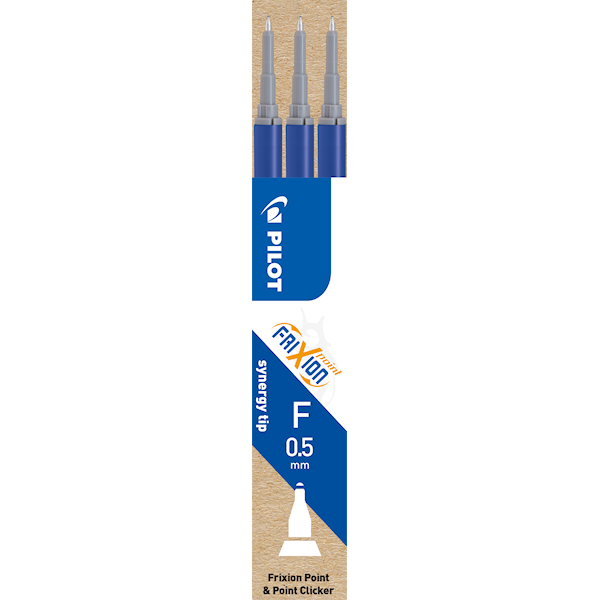 Refill Pilot FriXion Point 0.5 mm blå - (3 stk.)