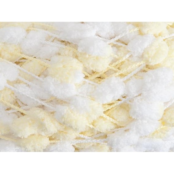 Rico Creative Pompon Print Lanka Polyesteri 200g White-Lemon 022