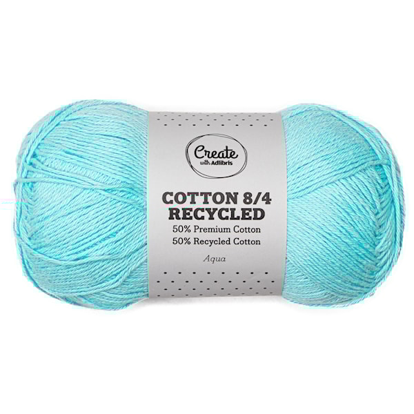 Cotton 8/4 Garn 100 g Recycled Aqua A753 Adlibris