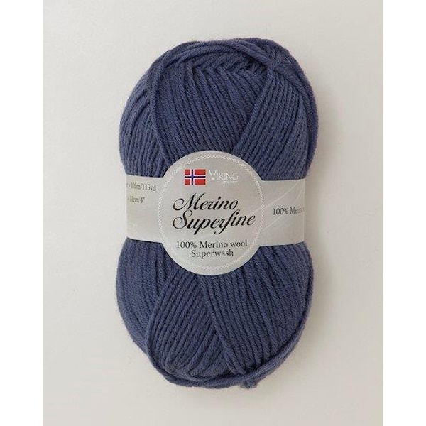 Viking of Norway Merino Superfine Garn Merinoull 50g Jeansblå 627