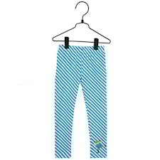 På Sned Leggings, Turkos, Strl 98, Pippi Långstrump