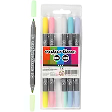 Colortime-tuplatussit, paksuus: 2,3+3,6 mm, pastellivärit, 6kpl