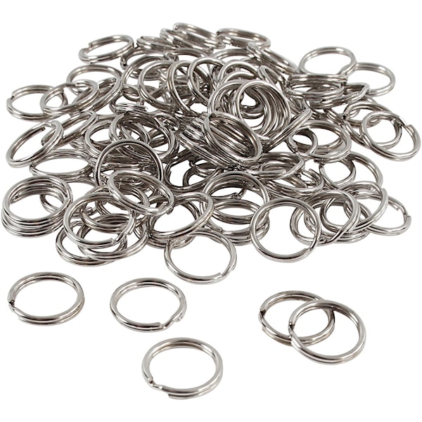 Nøkkelringer, dia. 15 mm, 100 stk./ 1 pk.