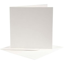 Korttipohjat kirjekuorineen, kortin koko 12,5x12,5 cm, kirjekuoren koko 13,5x13,5 cm, luonnonvalkonen, 10 set/ 1 pkt