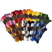 Broderigarn ulike farger 100 % bomull 8 m 100-pakk Playbox