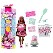 Barbie Party Uboks motedukke mørkt/rosa hår