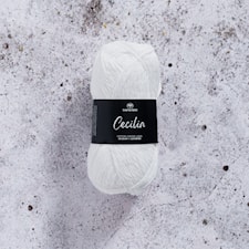 Cecilia Garn Lin- och bomullsmix 50 g White Svarta Fåret