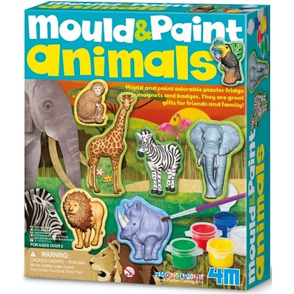 Hobbysett med Gips Mould & Paint Animals 4M