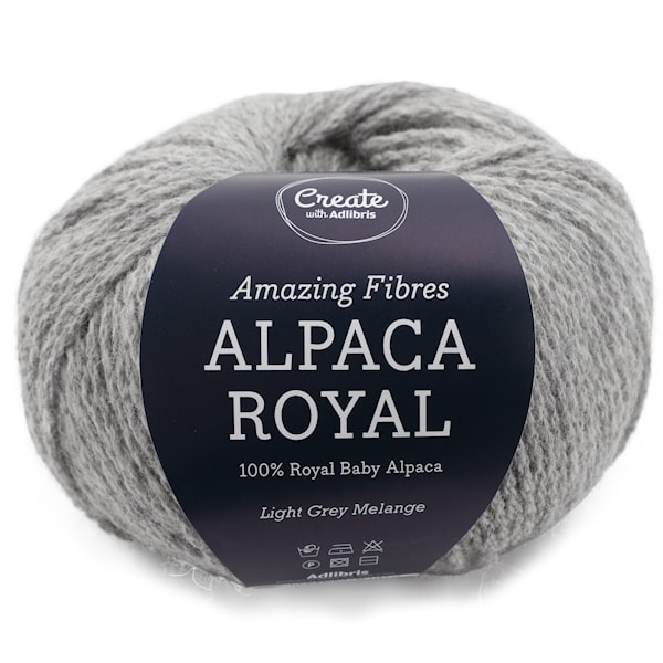 Adlibris, Alpaca Royal, 50 g, Light Grey Melange A711
