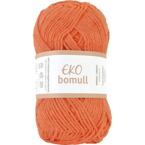 Järbo Eko bomull Garn Eko Bomull 50g Orange (63216)